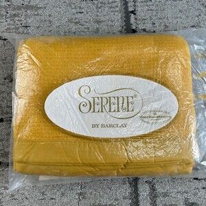 Vintage Pennys FASHION MANOR Gold Yellow Polyester Blanket ~ Never Unfolded!